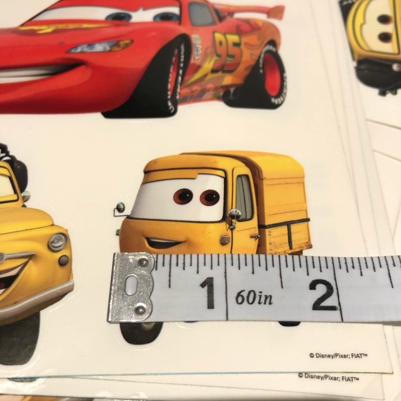 Disney Pixar Cars Peel & Stick Wall Art Stickers 24 Decals Lot 4 Sheets Vinyl - Picture 11 of 11
